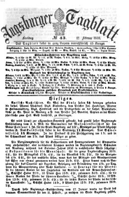 Augsburger Tagblatt Freitag 12. Februar 1858