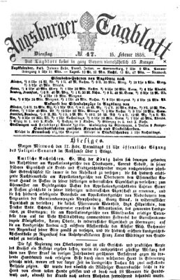 Augsburger Tagblatt Dienstag 16. Februar 1858