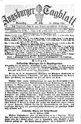 Augsburger Tagblatt Donnerstag 18. Februar 1858