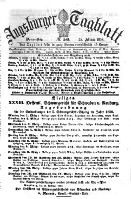 Augsburger Tagblatt Donnerstag 25. Februar 1858