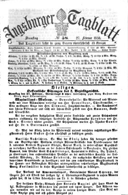 Augsburger Tagblatt Samstag 27. Februar 1858