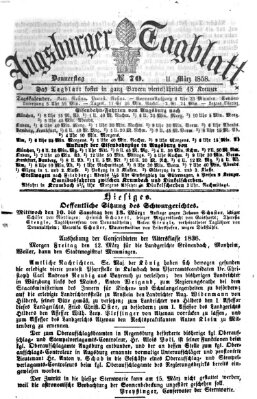 Augsburger Tagblatt Donnerstag 11. März 1858