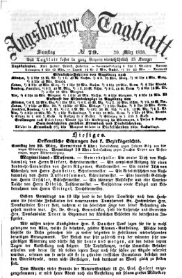 Augsburger Tagblatt Samstag 20. März 1858