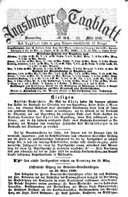 Augsburger Tagblatt Donnerstag 25. März 1858