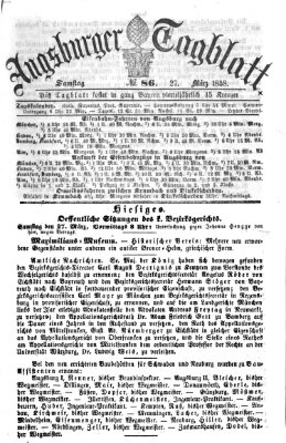 Augsburger Tagblatt Samstag 27. März 1858