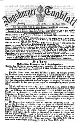 Augsburger Tagblatt Samstag 10. April 1858