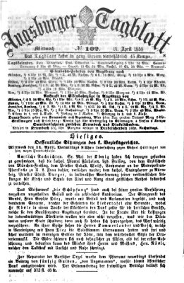 Augsburger Tagblatt Mittwoch 14. April 1858