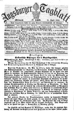 Augsburger Tagblatt Mittwoch 21. April 1858