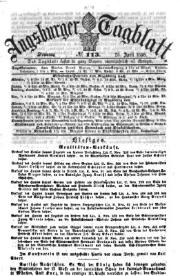 Augsburger Tagblatt Sonntag 25. April 1858