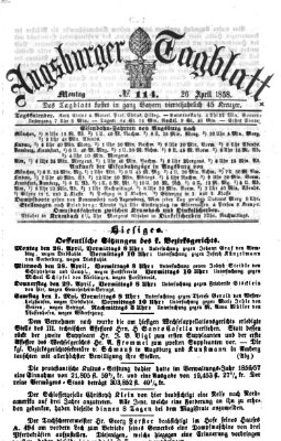 Augsburger Tagblatt Montag 26. April 1858