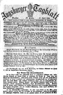 Augsburger Tagblatt Dienstag 27. April 1858