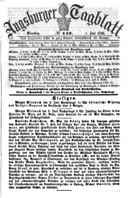 Augsburger Tagblatt Dienstag 1. Juni 1858