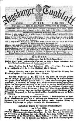 Augsburger Tagblatt Freitag 4. Juni 1858