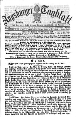 Augsburger Tagblatt Samstag 5. Juni 1858