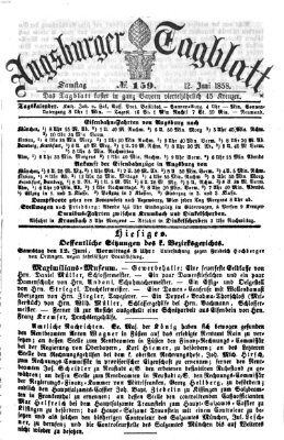 Augsburger Tagblatt Samstag 12. Juni 1858