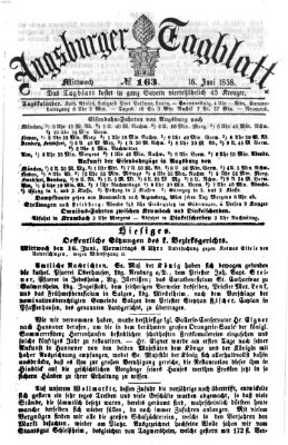 Augsburger Tagblatt Mittwoch 16. Juni 1858