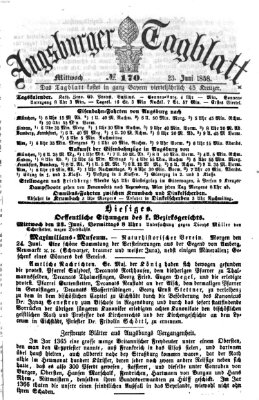 Augsburger Tagblatt Mittwoch 23. Juni 1858