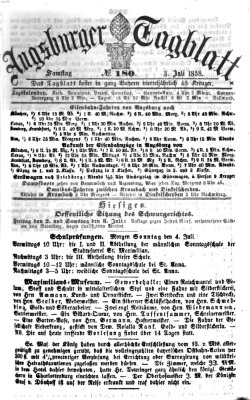 Augsburger Tagblatt Samstag 3. Juli 1858