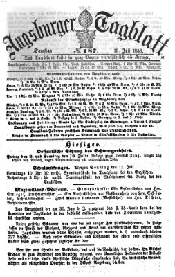 Augsburger Tagblatt Samstag 10. Juli 1858