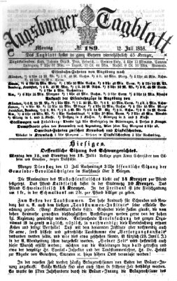 Augsburger Tagblatt Montag 12. Juli 1858