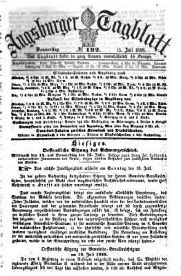 Augsburger Tagblatt Donnerstag 15. Juli 1858