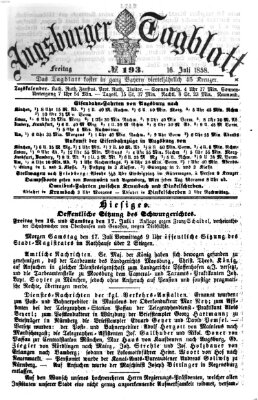 Augsburger Tagblatt Freitag 16. Juli 1858