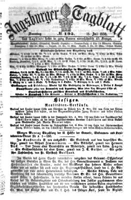 Augsburger Tagblatt Sonntag 18. Juli 1858