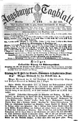 Augsburger Tagblatt Dienstag 20. Juli 1858