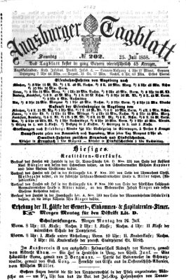 Augsburger Tagblatt Sonntag 25. Juli 1858