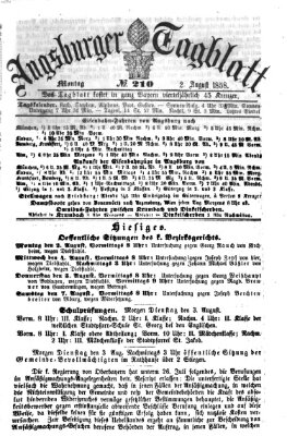 Augsburger Tagblatt Montag 2. August 1858