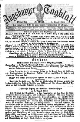 Augsburger Tagblatt Donnerstag 5. August 1858