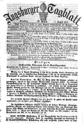 Augsburger Tagblatt Samstag 7. August 1858