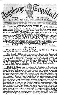 Augsburger Tagblatt Dienstag 24. August 1858