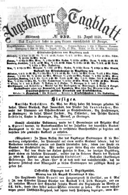 Augsburger Tagblatt Mittwoch 25. August 1858