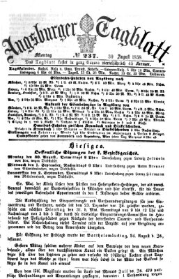 Augsburger Tagblatt Montag 30. August 1858