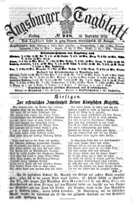 Augsburger Tagblatt Freitag 10. September 1858