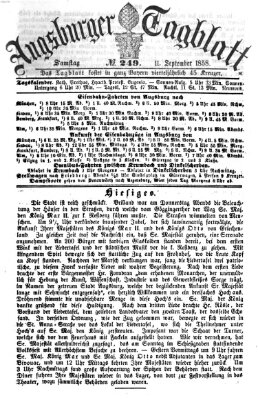 Augsburger Tagblatt Samstag 11. September 1858