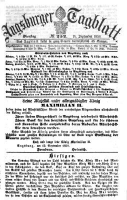 Augsburger Tagblatt Dienstag 14. September 1858