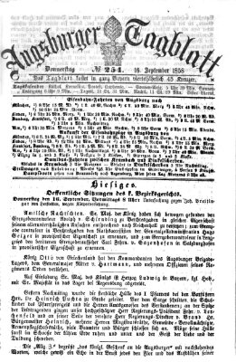 Augsburger Tagblatt Donnerstag 16. September 1858