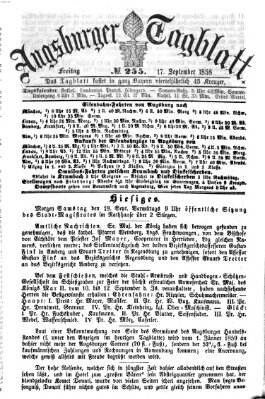 Augsburger Tagblatt Freitag 17. September 1858