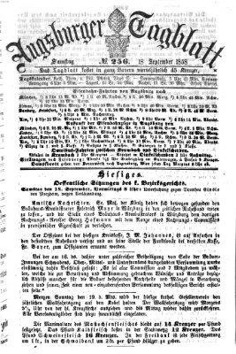 Augsburger Tagblatt Samstag 18. September 1858