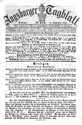 Augsburger Tagblatt Sonntag 19. September 1858