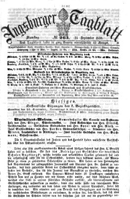 Augsburger Tagblatt Samstag 25. September 1858