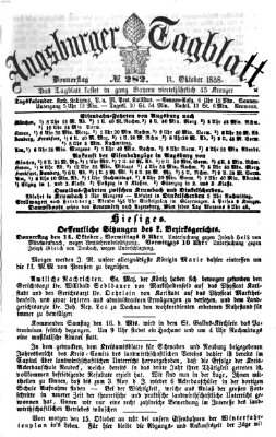 Augsburger Tagblatt Donnerstag 14. Oktober 1858