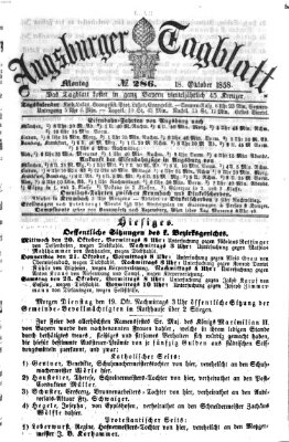 Augsburger Tagblatt Montag 18. Oktober 1858