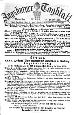 Augsburger Tagblatt Donnerstag 28. Oktober 1858