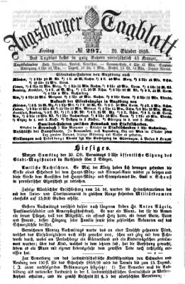 Augsburger Tagblatt Freitag 29. Oktober 1858