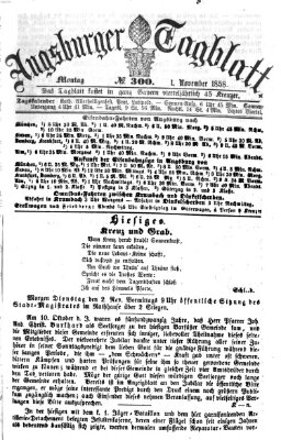 Augsburger Tagblatt Montag 1. November 1858