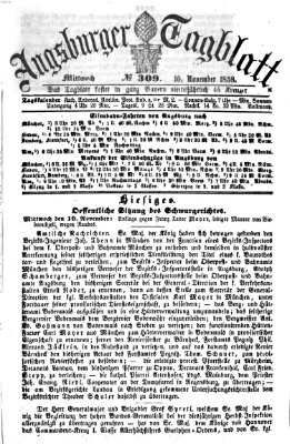 Augsburger Tagblatt Mittwoch 10. November 1858