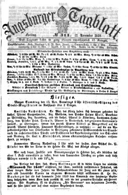 Augsburger Tagblatt Freitag 12. November 1858